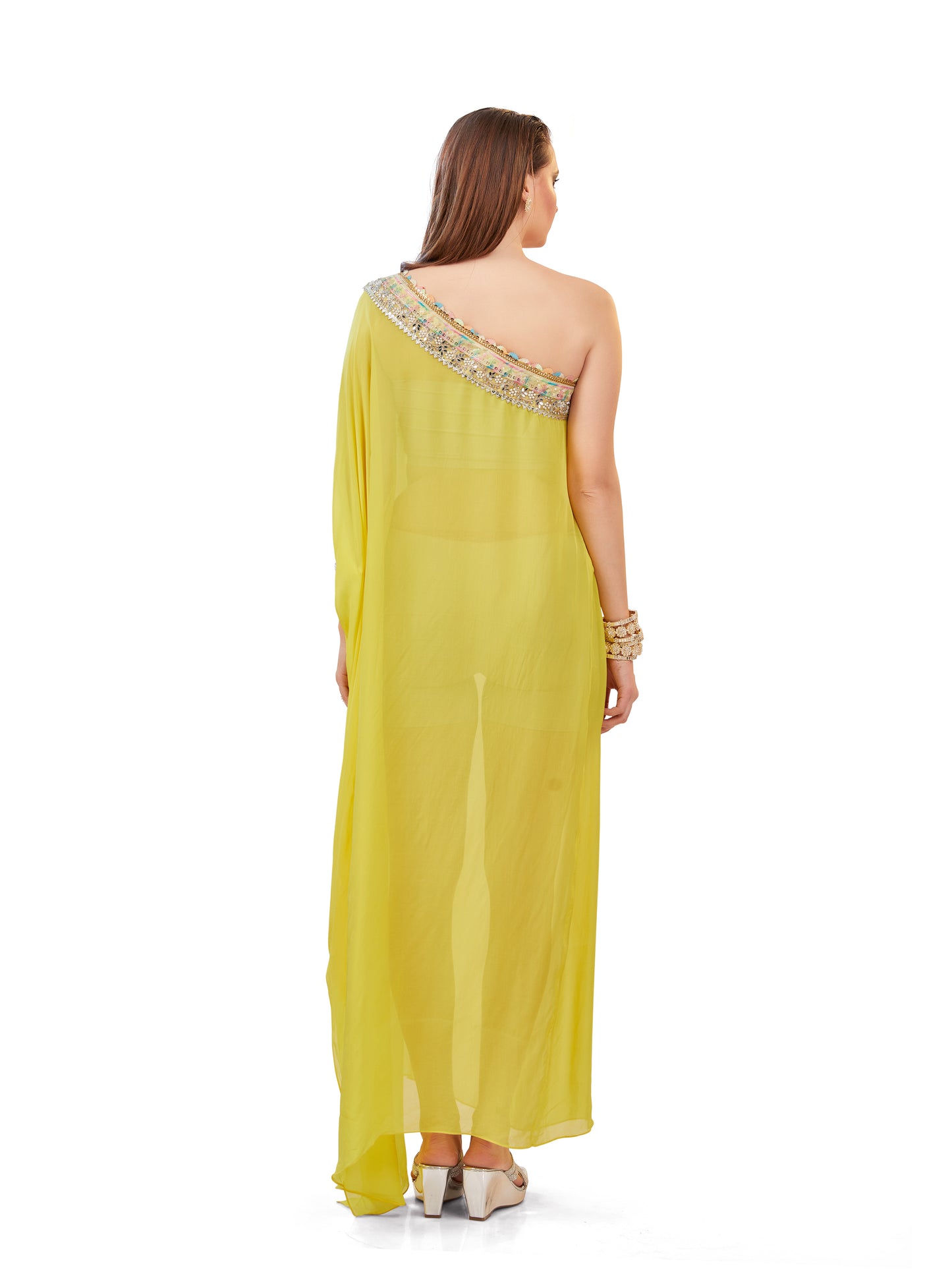 Canary Yellow Crepe Kaftan – Bright Resort Chic