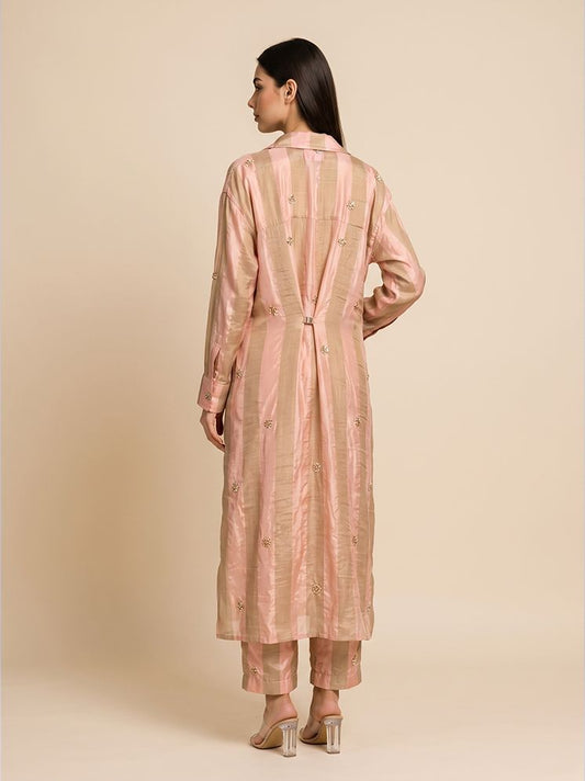 Blush Pink Crepe Kurta Set
