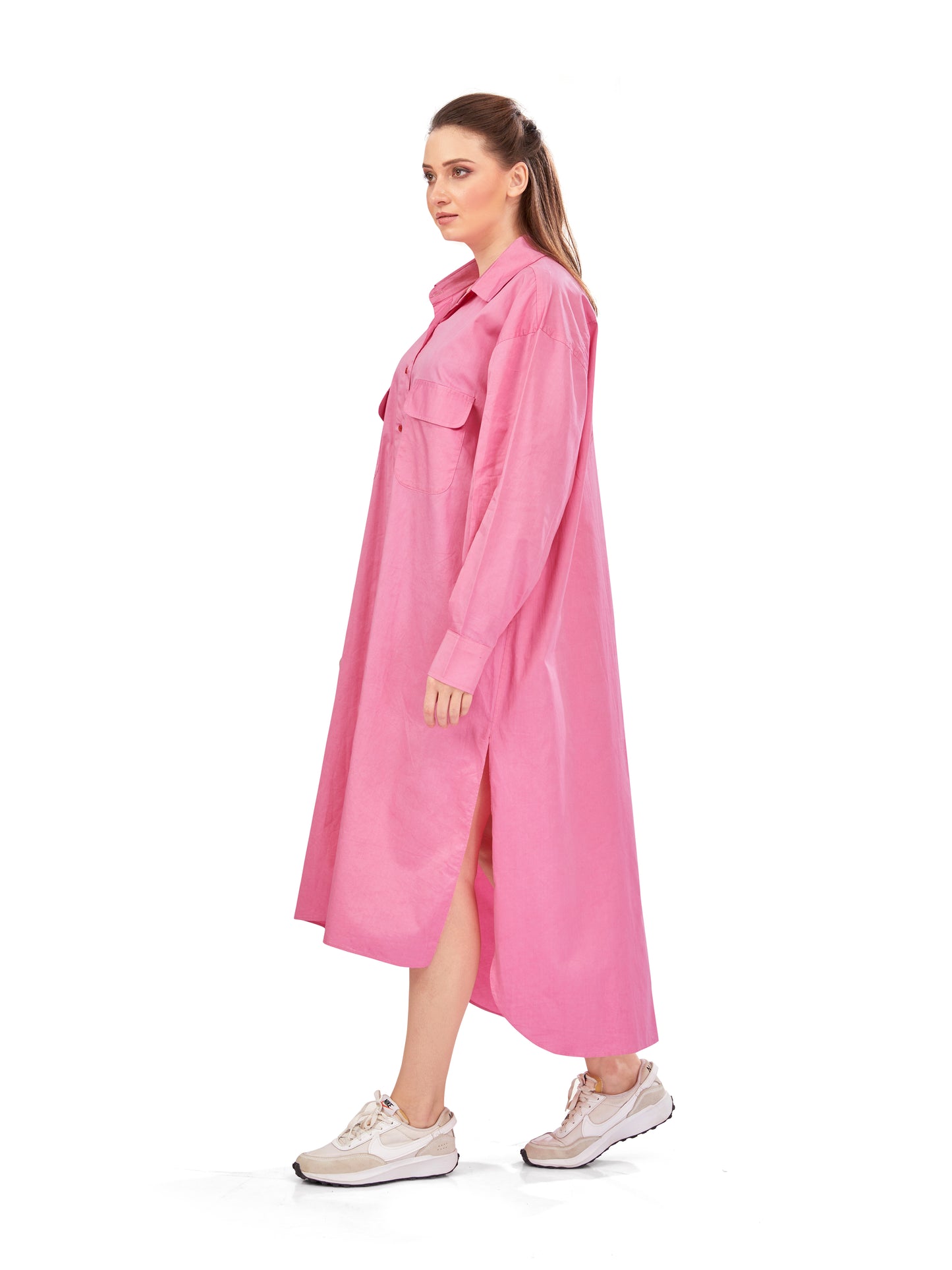 Oversized Rose Pink Cargo Dress