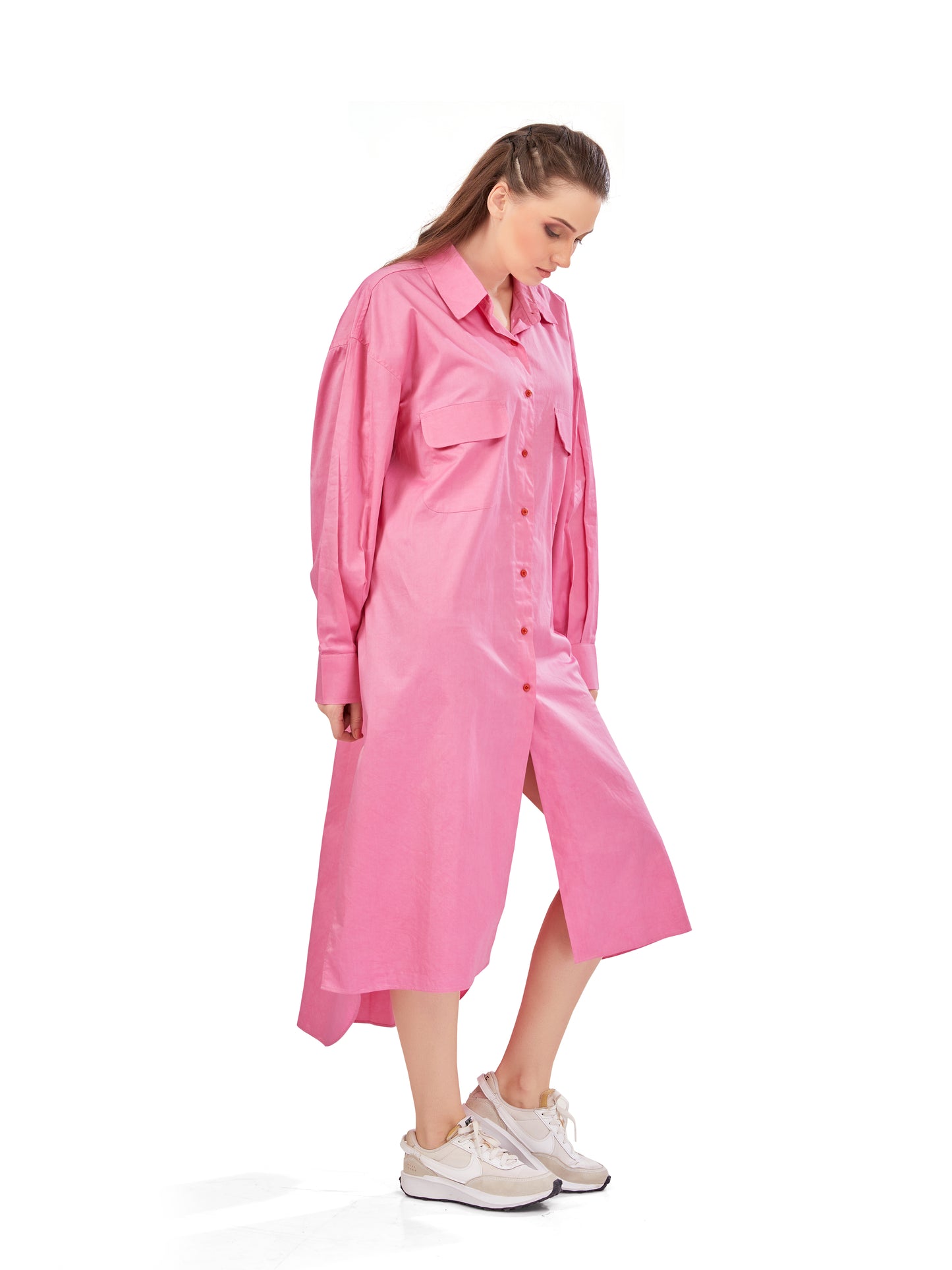 Oversized Rose Pink Cargo Dress