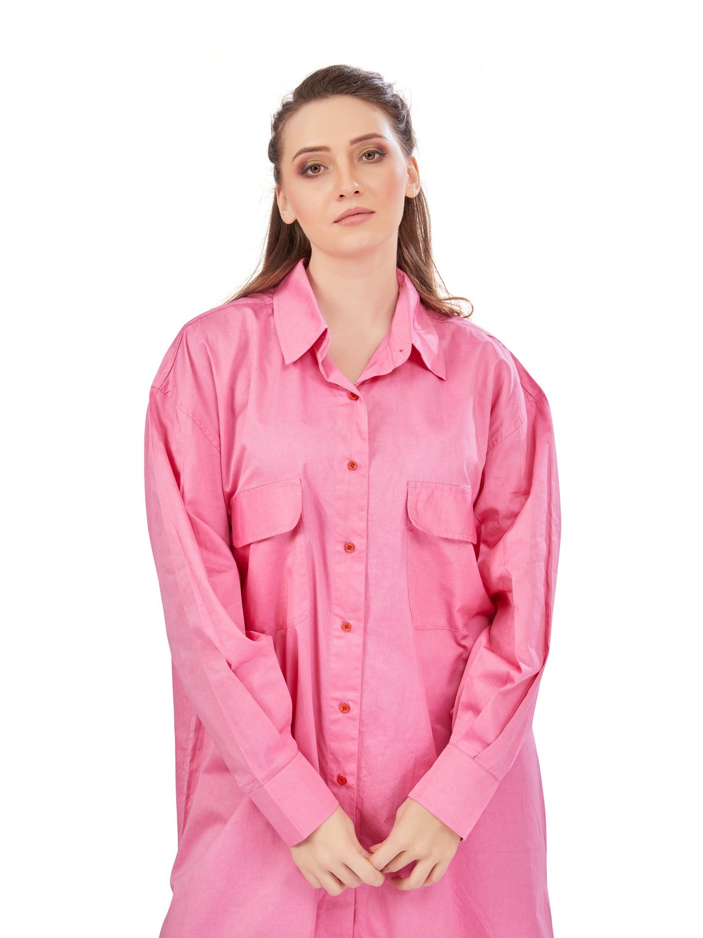 Oversized Rose Pink Cargo Dress