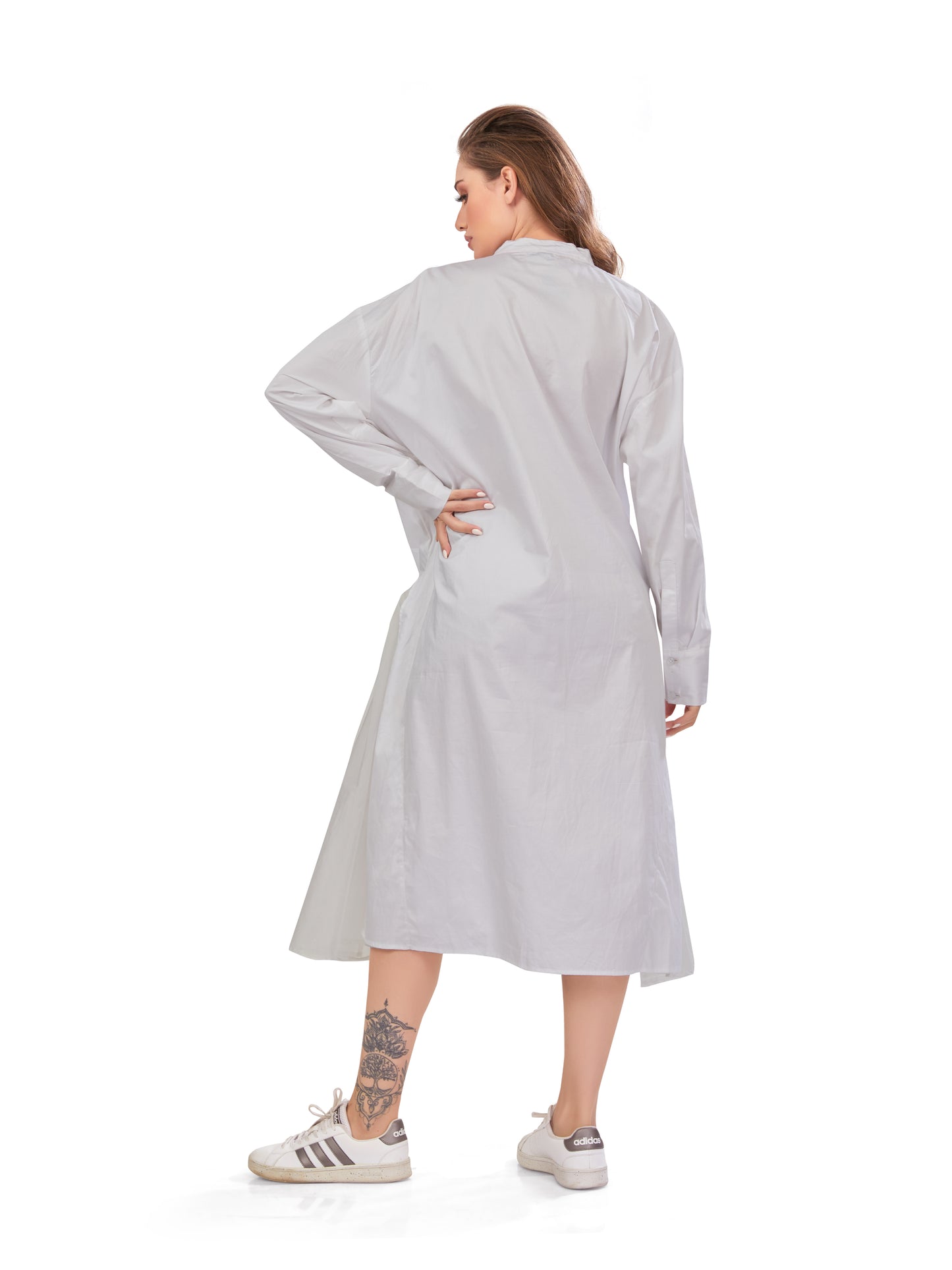 Oversized Snowy White Cargo Dress