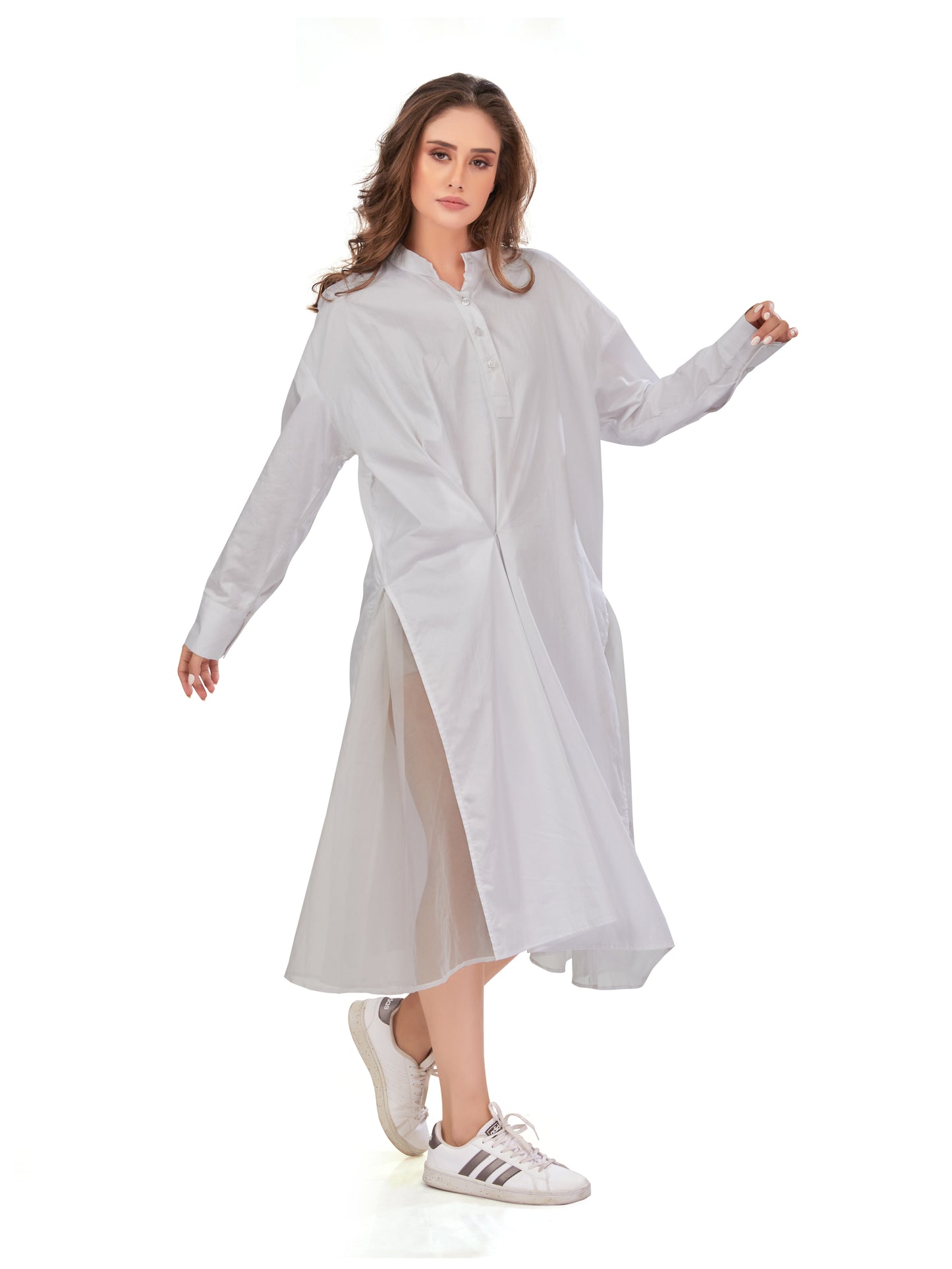 Oversized Snowy White Cargo Dress