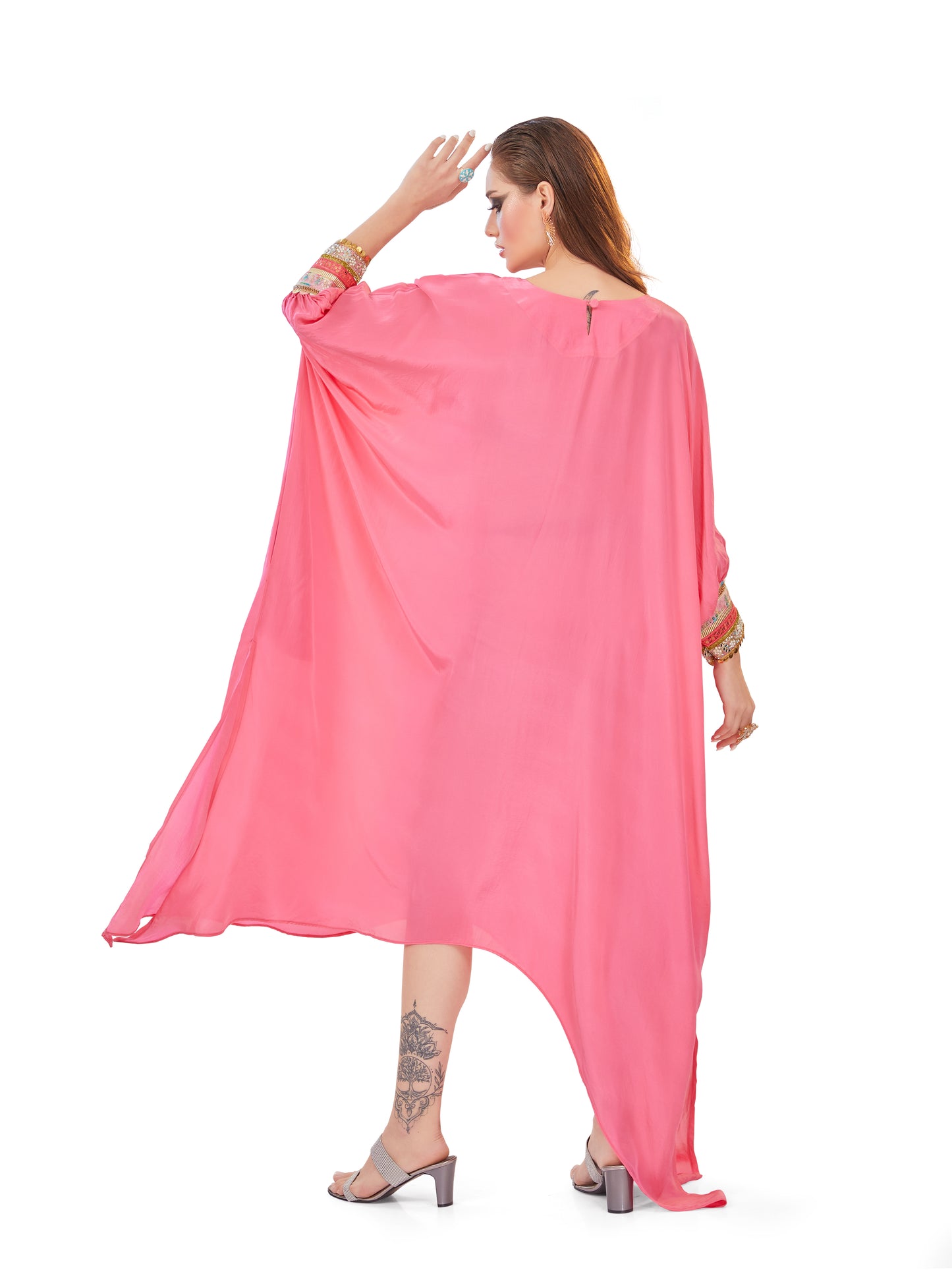 Toasty Pink Crepe Kaftan – Resort Chic Redefined