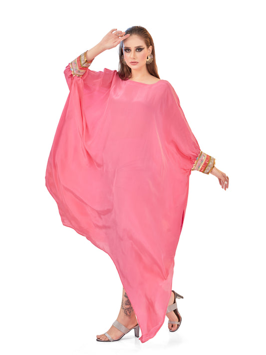 Toasty Pink Crepe Kaftan – Resort Chic Redefined