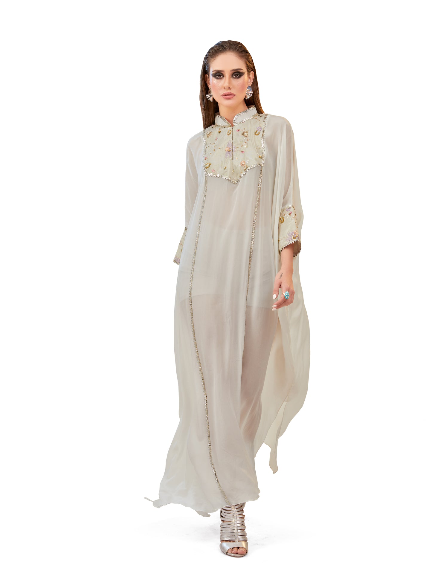 Ivory Crepe Kaftan – Timeless Resort Sophistication