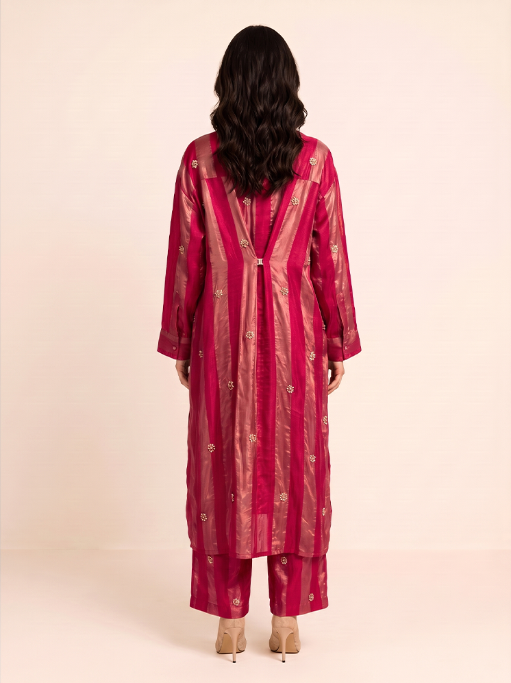 Rose Pink Crepe Kurta Set