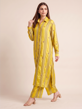 Lime Yellow Crepe Kurta Set