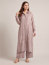 Onion Pink Crepe Kurta Set