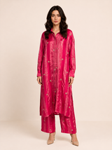 Rose Pink Crepe Kurta Set