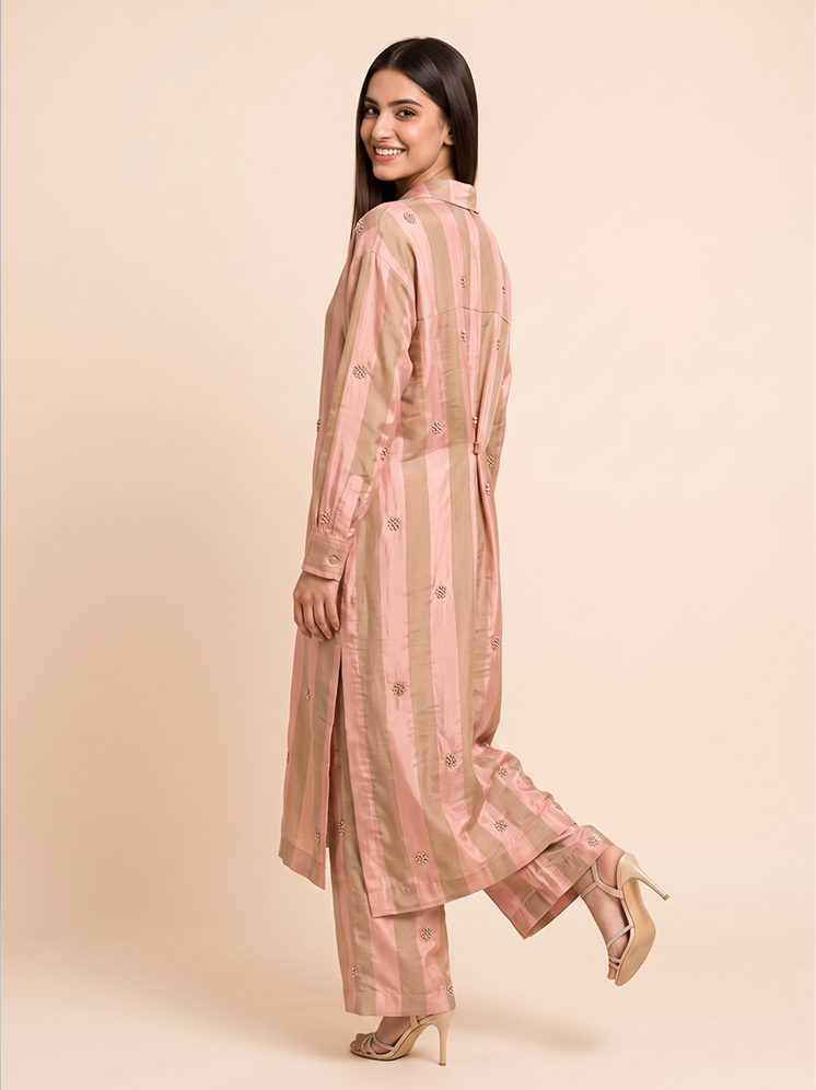 Blush Pink Crepe Kurta Set