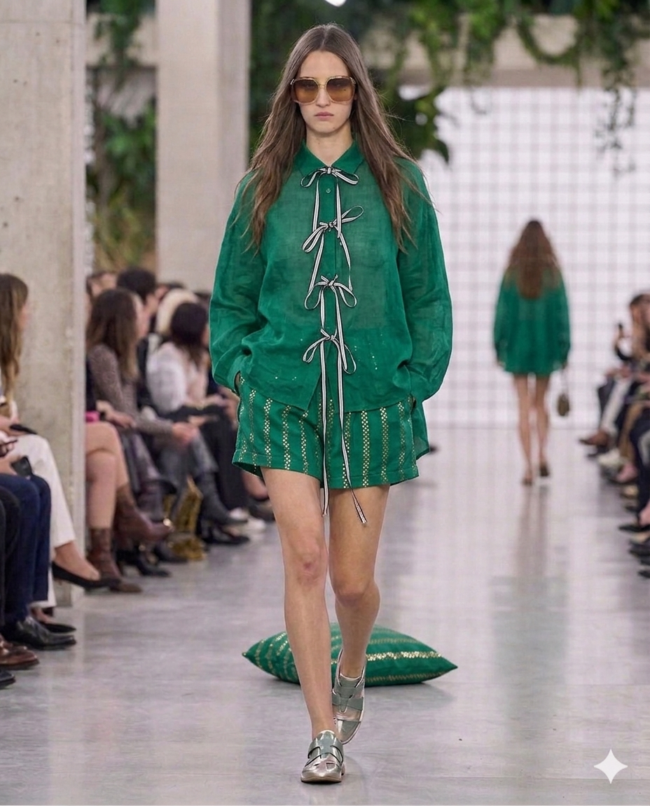 Emerald Green Mul Cotton Co-ord Set with Mukaish Work