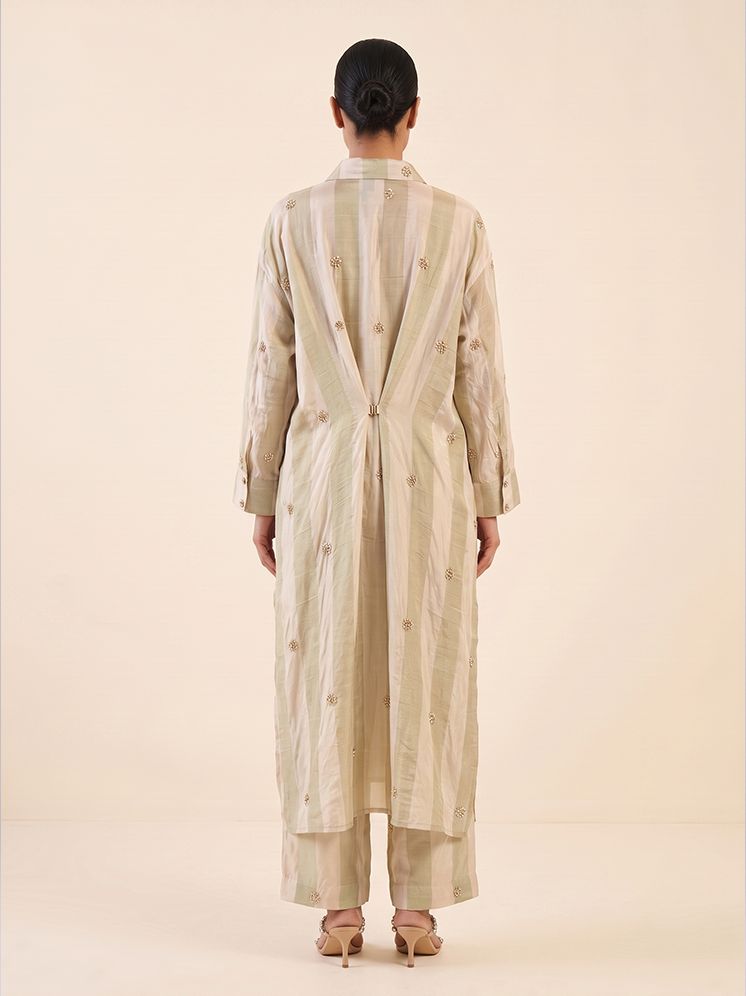 Ivory Gold Crepe Kurta Set