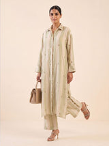 Ivory Gold Crepe Kurta Set